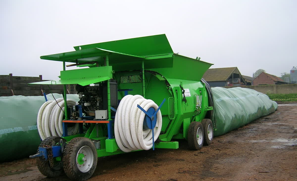 Composting material processing in progress