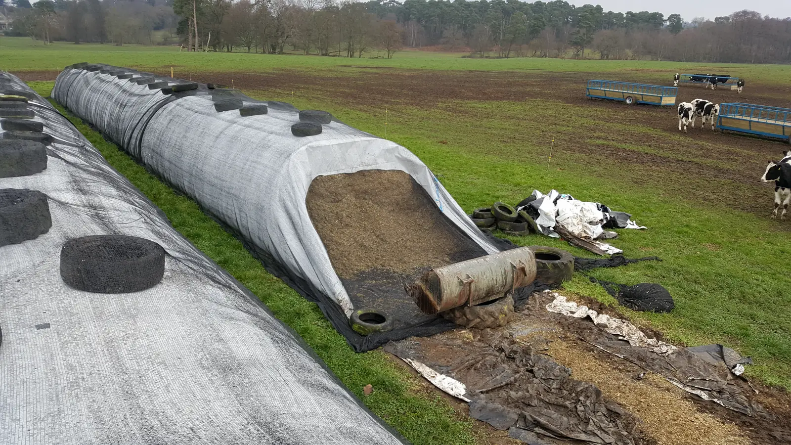 Feed and silage storage in AgBag system